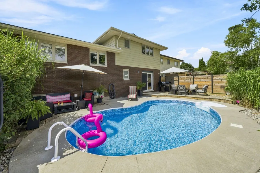 Backyard Pool and Rear Elevation — 36 Kensington Crescent, Belleville