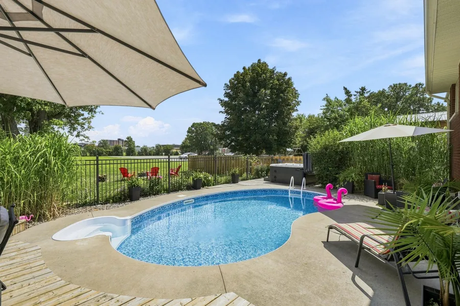 Pool Looking to Greenspace — 36 Kensington Crescent, Belleville