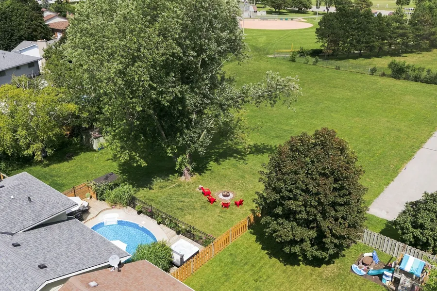 Aerial - Parkland Behind — 36 Kensington Crescent, Belleville