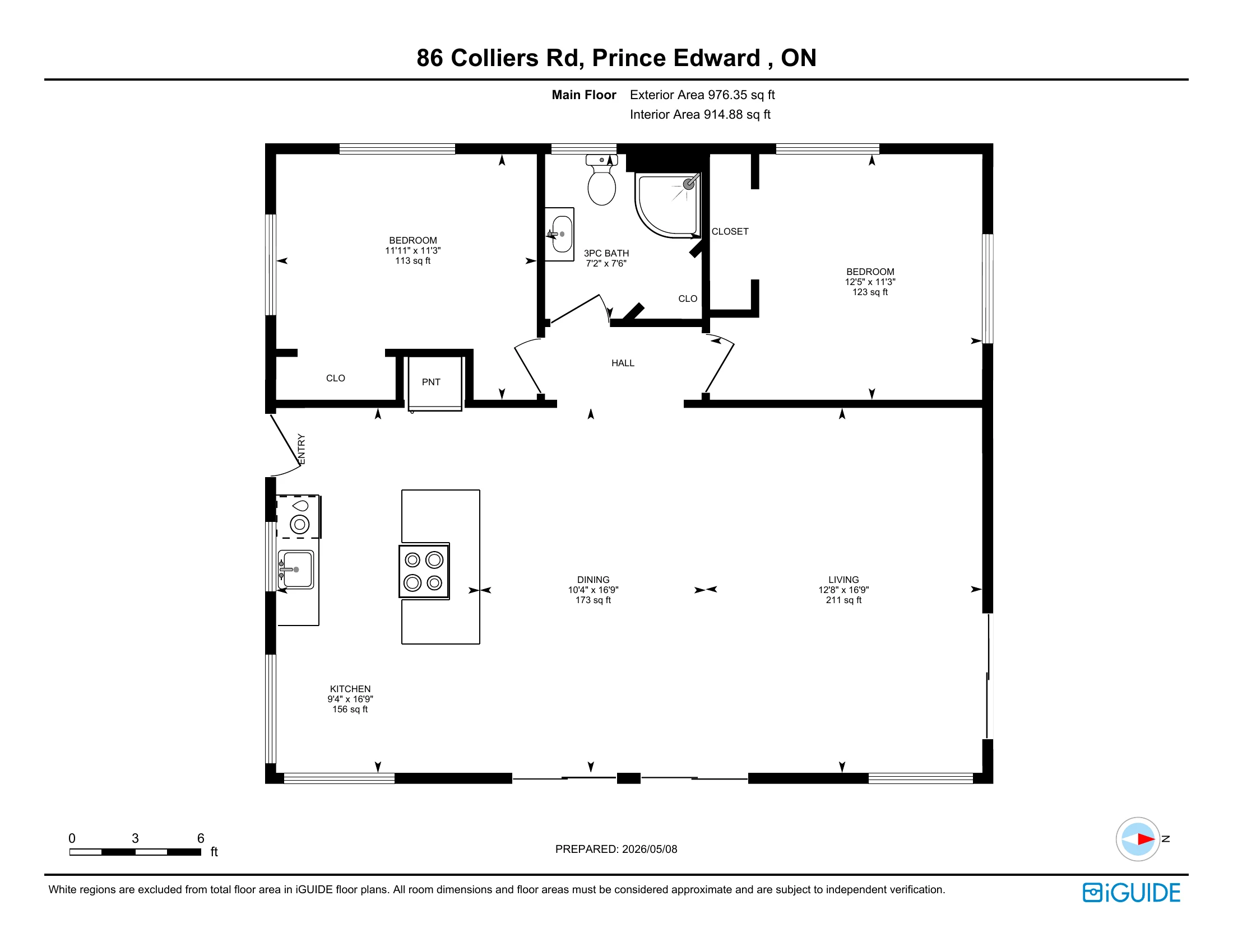 86 Colliers Rd — Main Floor Plan (Imperial)