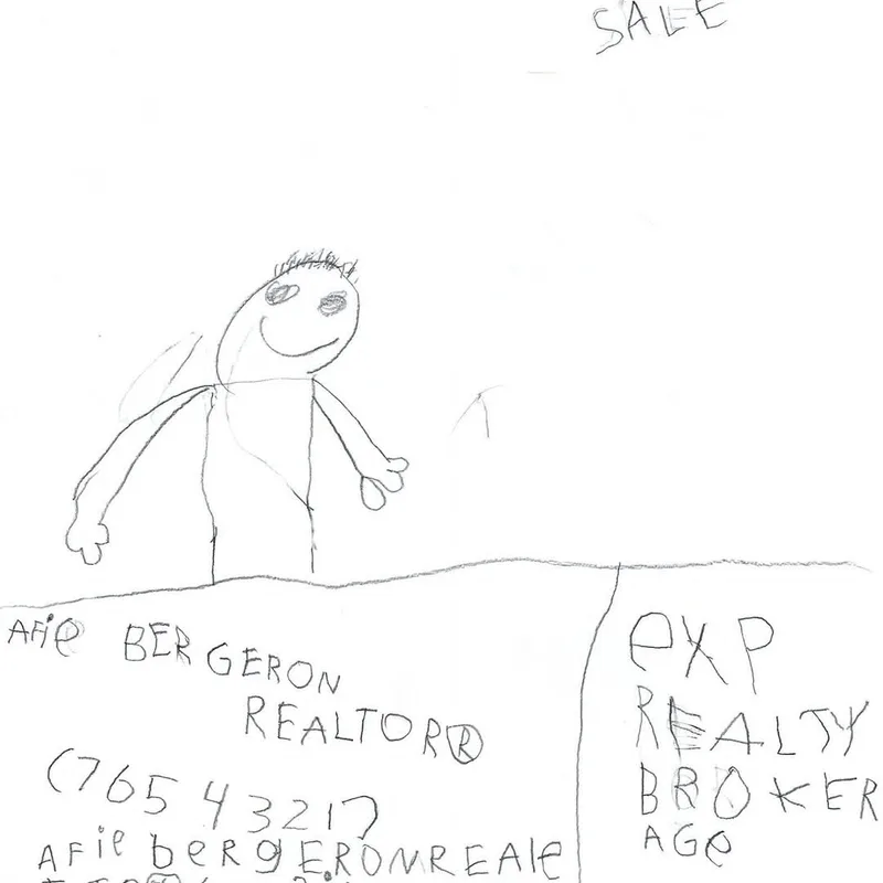 A child's drawing of Jake Bergeron REALTOR with eXp Realty