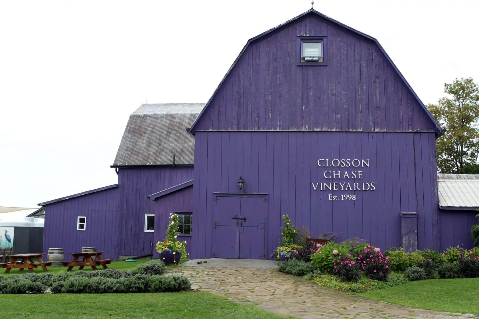 Closson Chase, one of the original Prince Edward County wineries, in Hillier wine country