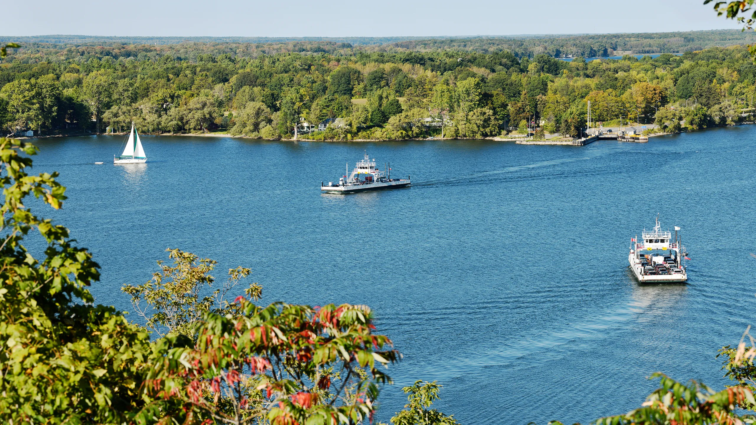 The Glenora ferry crossing in Prince Edward County, Ontario